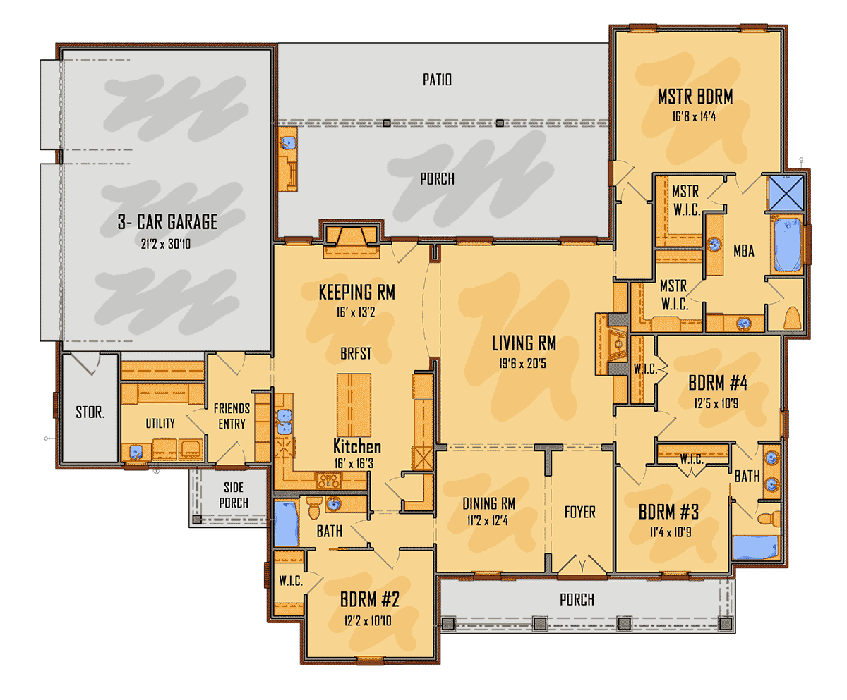 House Plan 41685 Level One