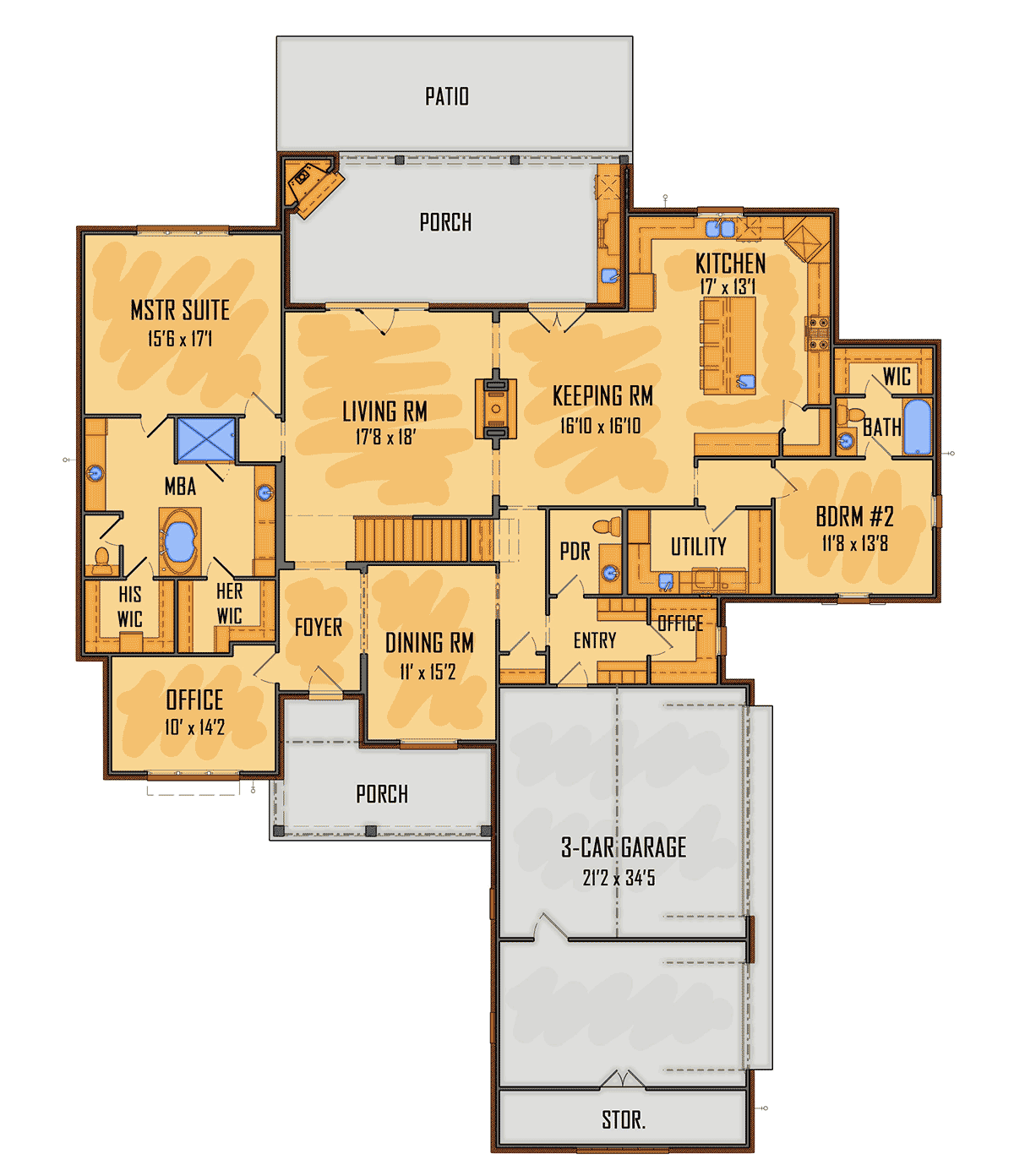 House Plan 41688 Level One