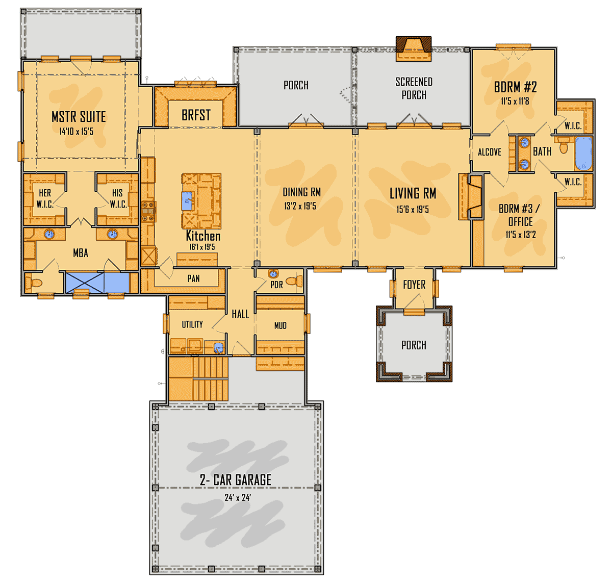 House Plan 41690 Level One
