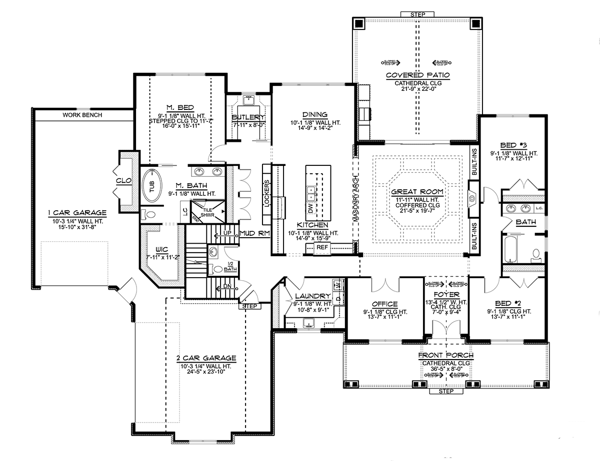 House Plan 41800 Level One