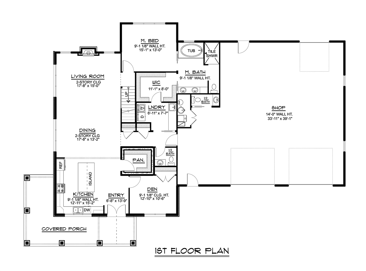 Plan 41824 | Barndominium or Barndo House Plan with Large Attache