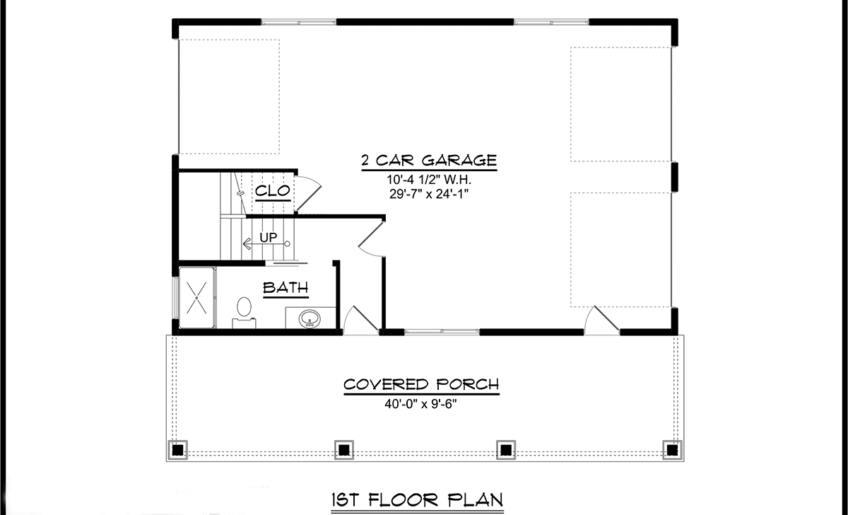Garage Plan 41829 - 2 Car Garage Apartment Level One
