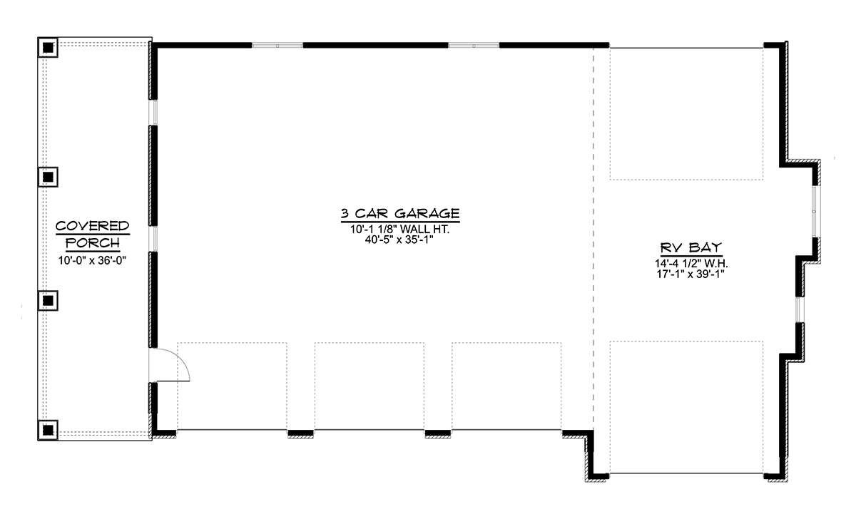 Garage Plan 41834 - 4 Car Garage Level One