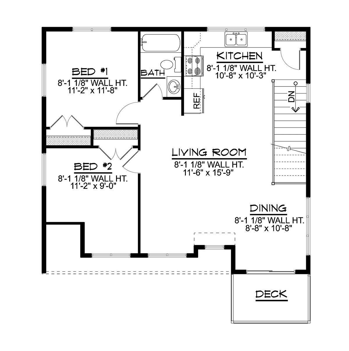 Garage-Living Plan 41837 Level Two