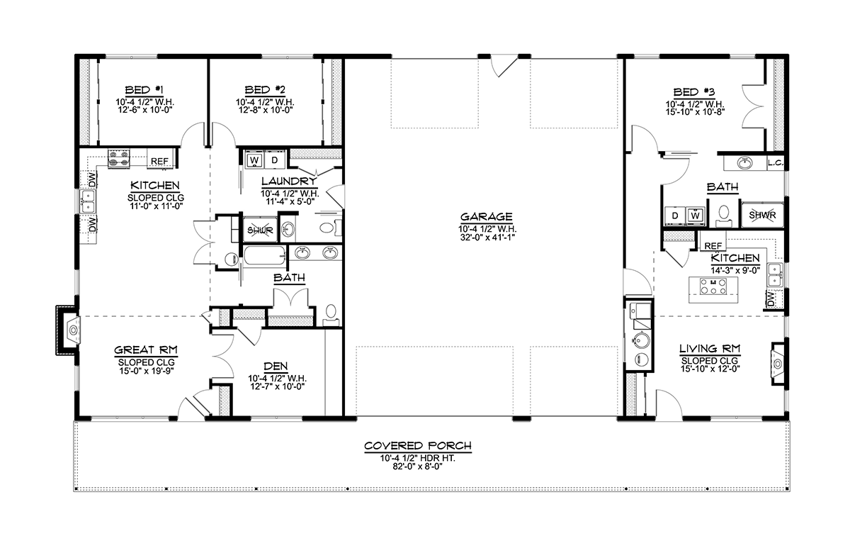 House Plan 41845 Level One