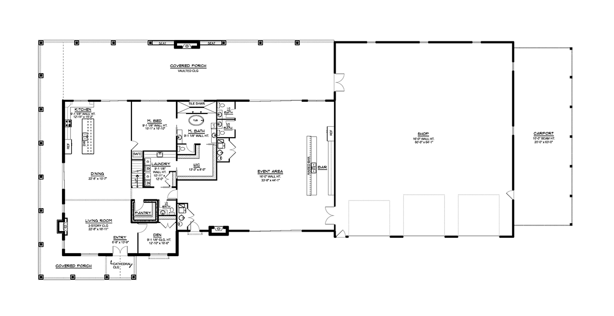 House Plan 41847 Level One