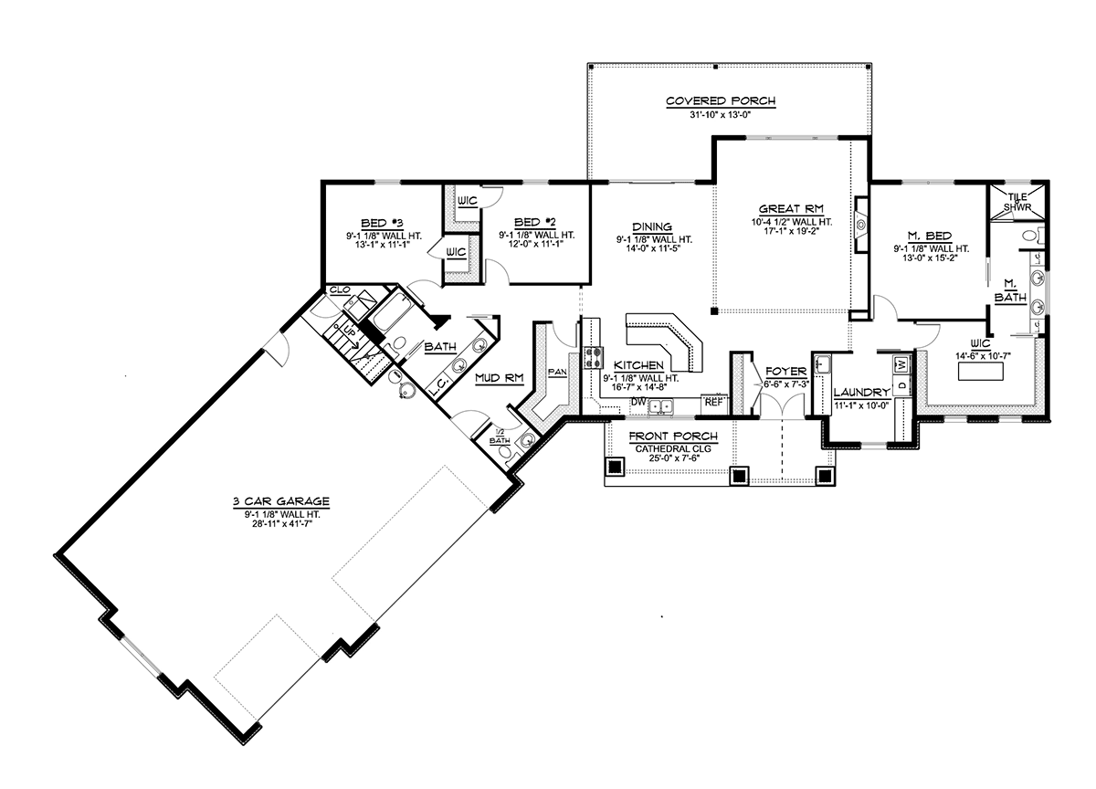 House Plan 41865 Level One