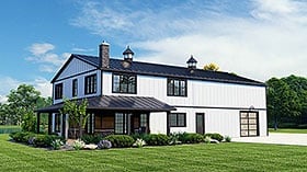Plan 41887 | Barndominium Style with 2 Bed, 2 Bath, 2 Car Garage