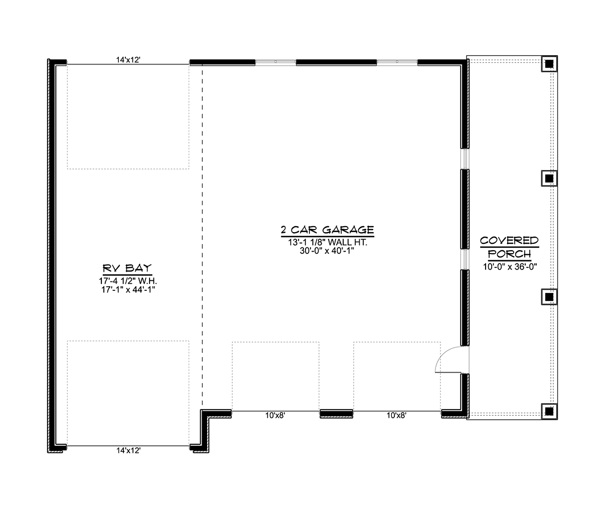 Garage Plan 41868 - 2 Car Garage Level One