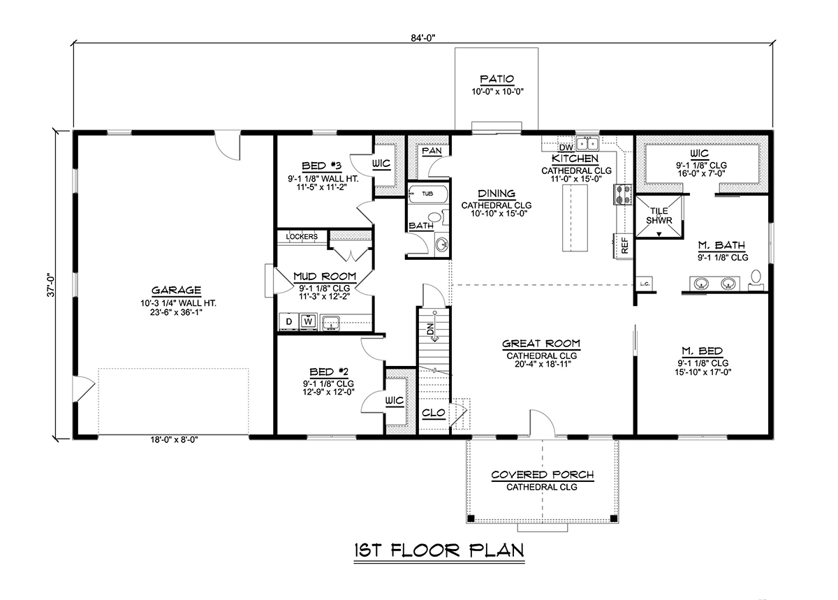 House Plan 41872 Level One