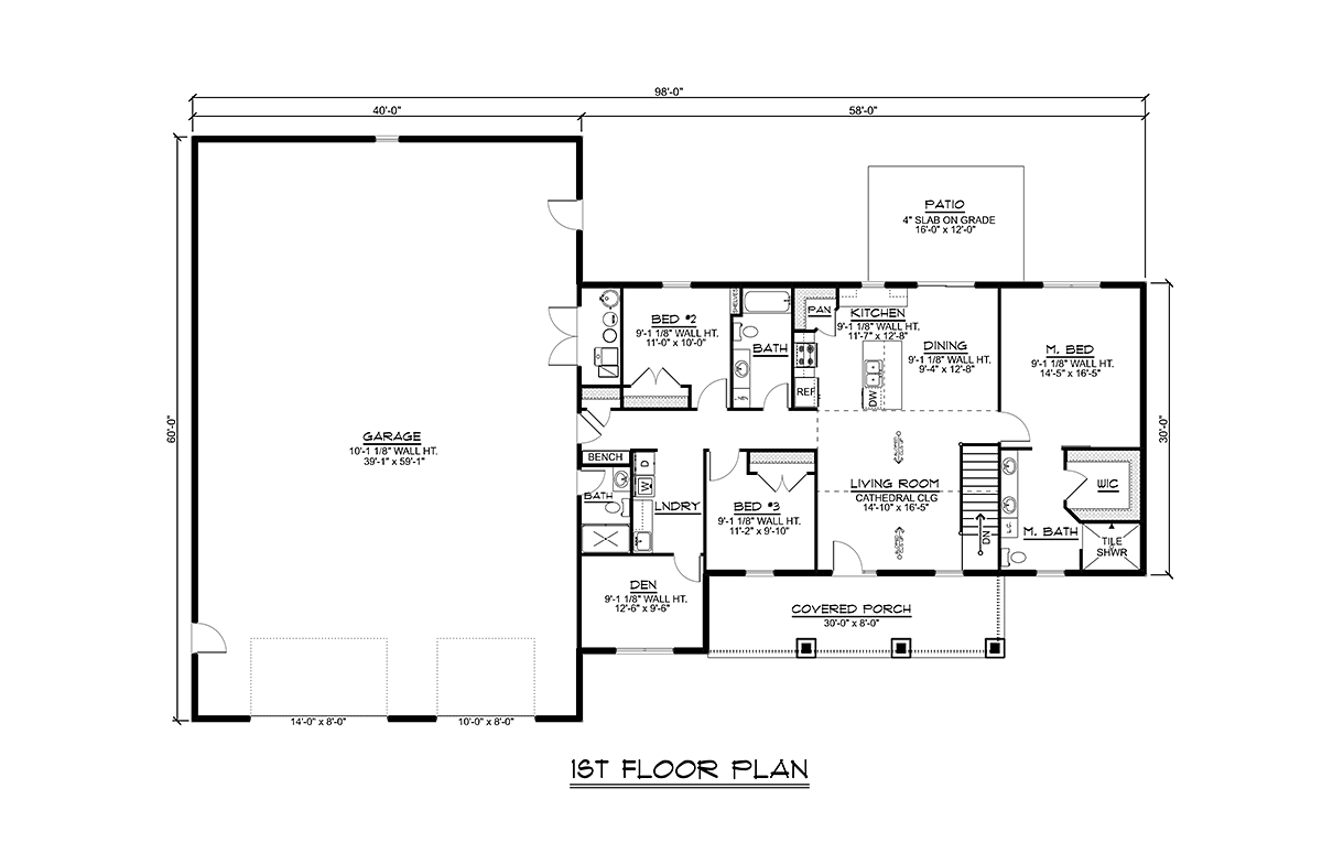 House Plan 41873 Alternate Level One