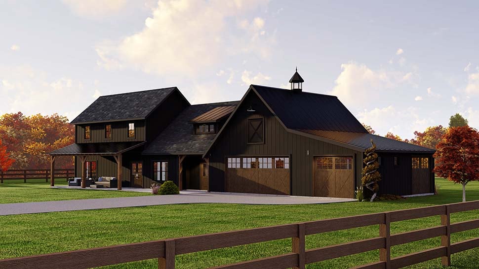 Barndominium, Farmhouse Plan with 2400 Sq. Ft., 3 Bedrooms, 3 Bathrooms, 3 Car Garage Picture 7