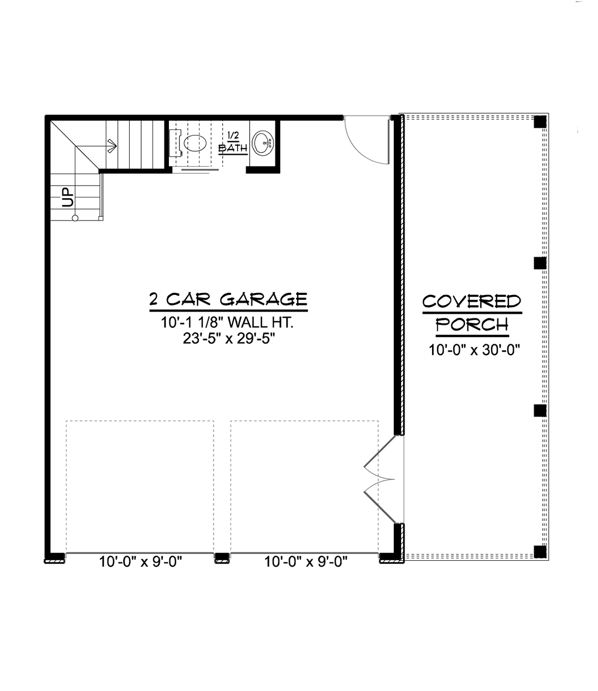 Garage Plan 41878 - 2 Car Garage Apartment Level One