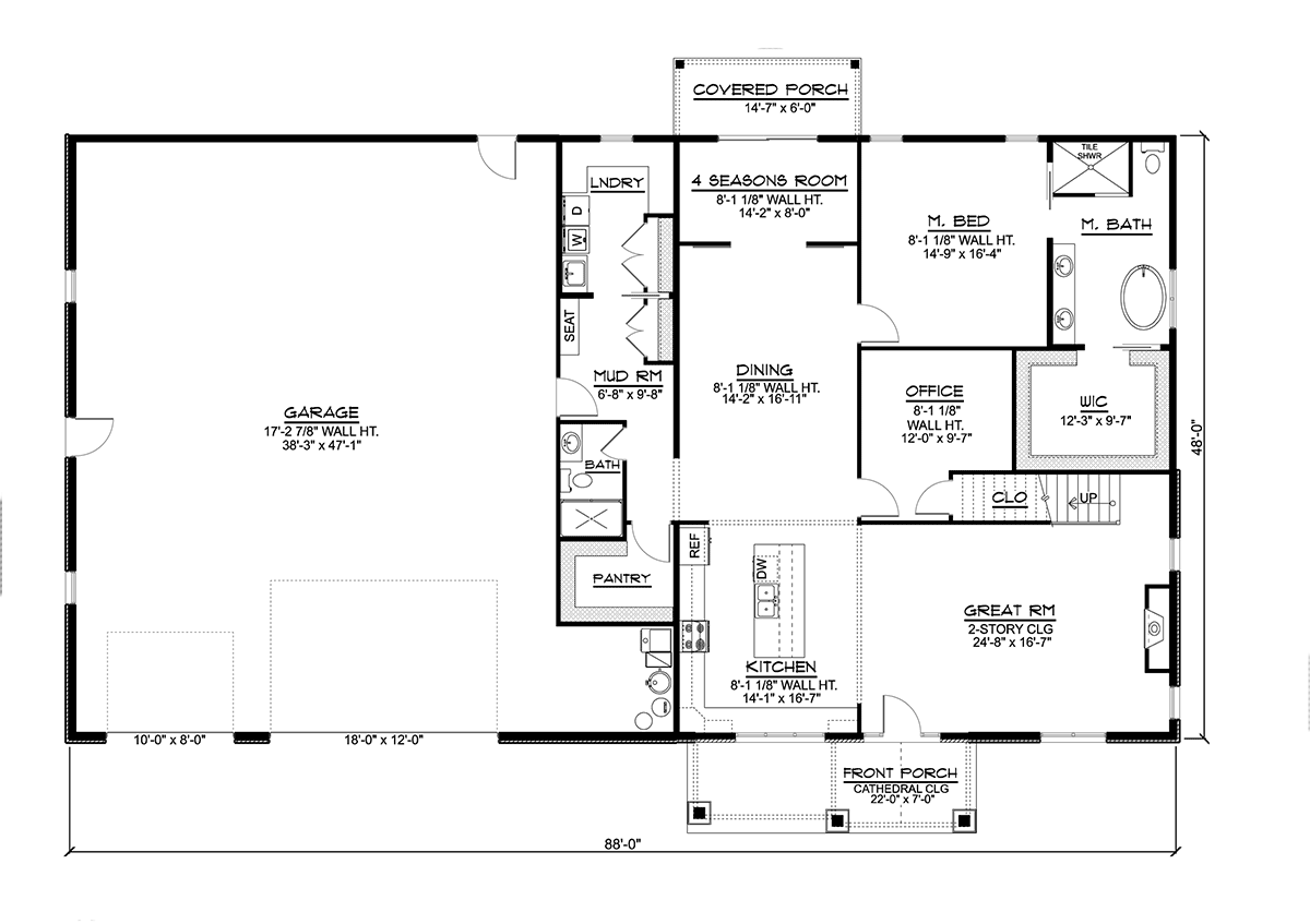 House Plan 41881 Level One