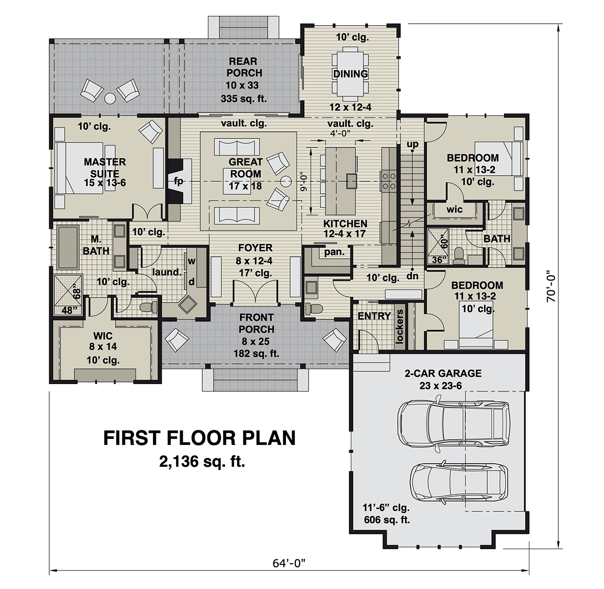 Plan 41903 | Warm and Inviting with Lots of Curb Appeal, 2136 Sq