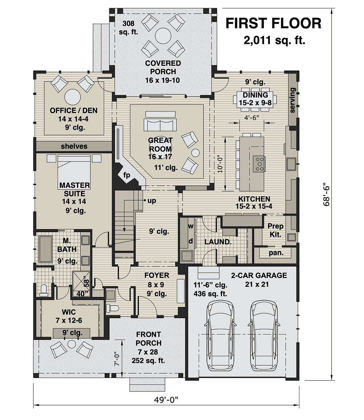House Plan 41906 Level One