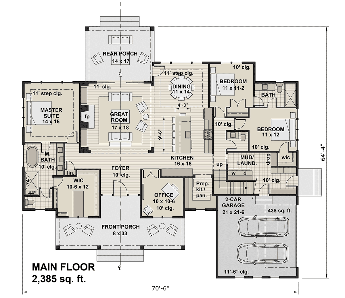 House Plan 41911 Level One