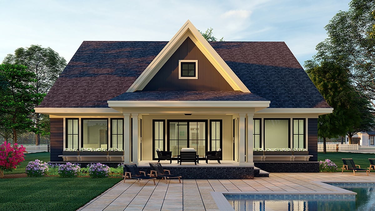 House Plan 41913 Rear Elevation