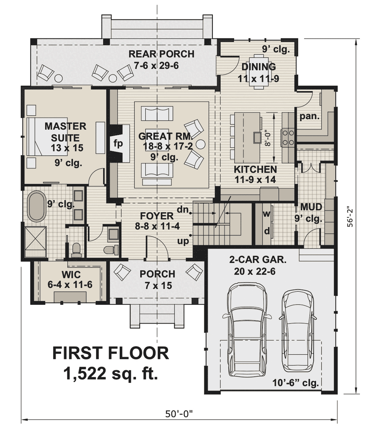 House Plan 41915 Level One