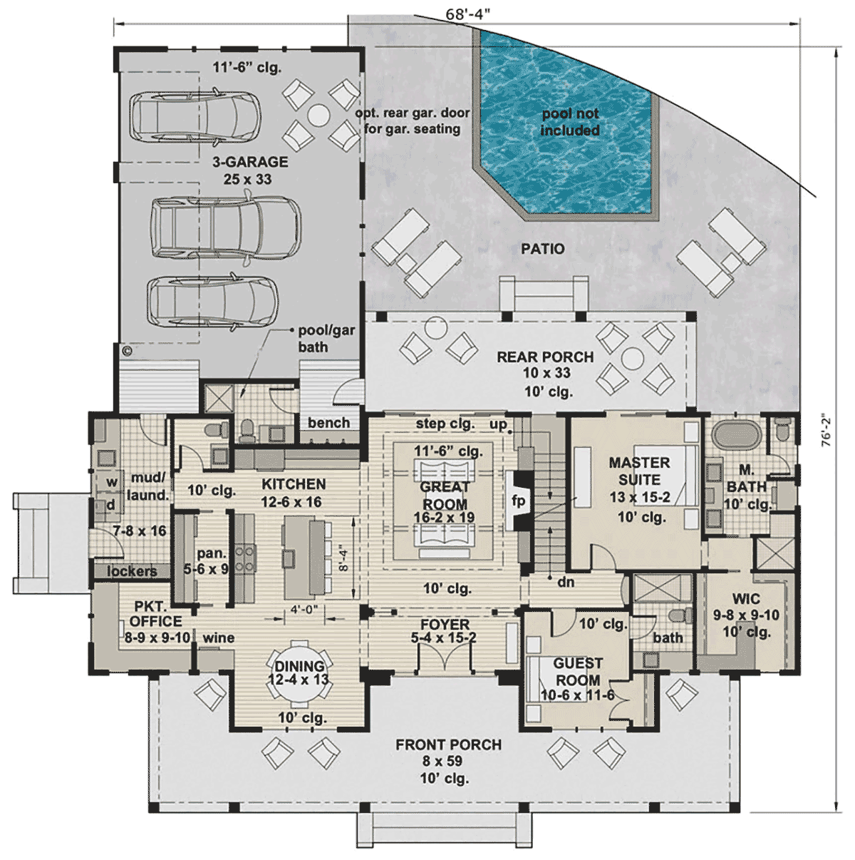 House Plan 41917 Level One