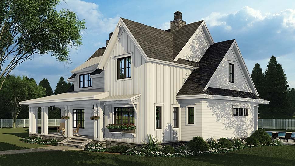 Country, Farmhouse, Southern, Traditional Plan with 2913 Sq. Ft., 4 Bedrooms, 5 Bathrooms, 3 Car Garage Picture 4