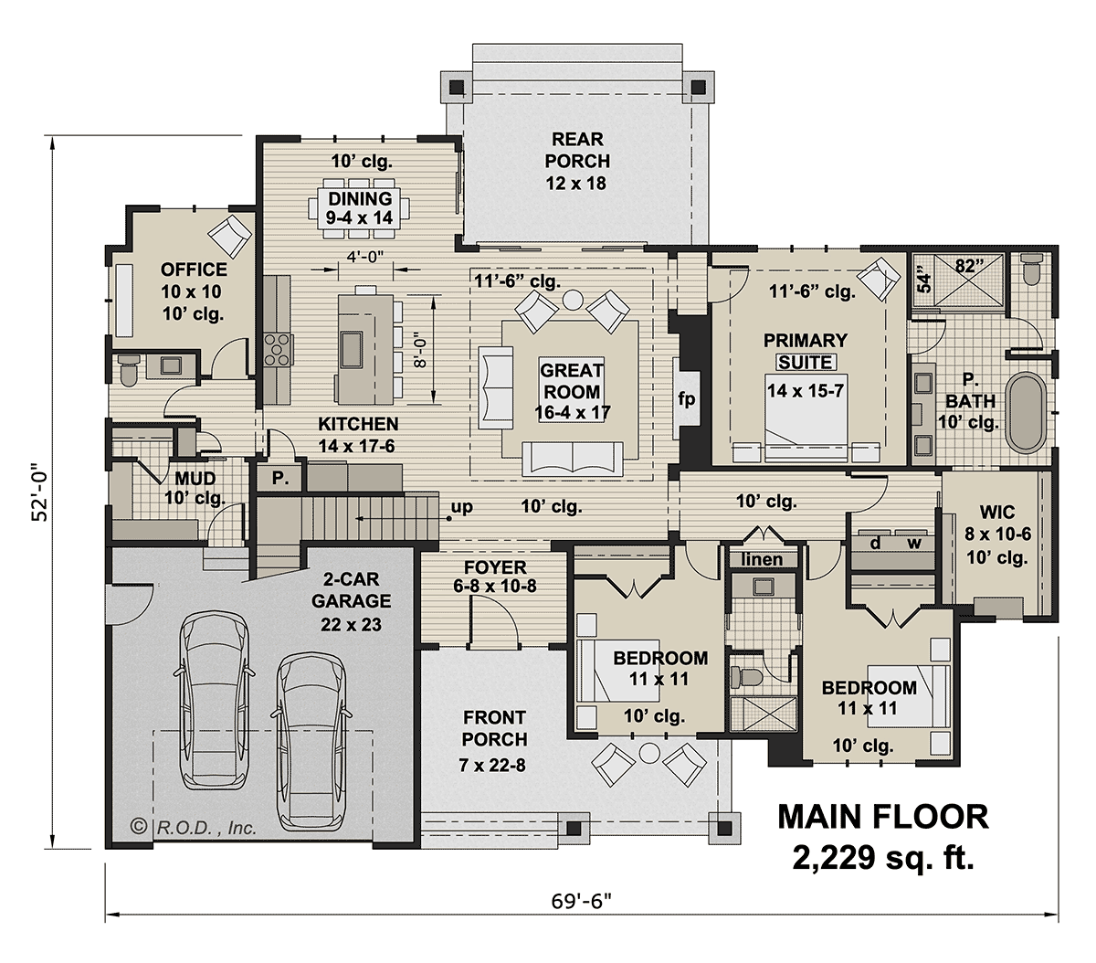House Plan 41923 Level One