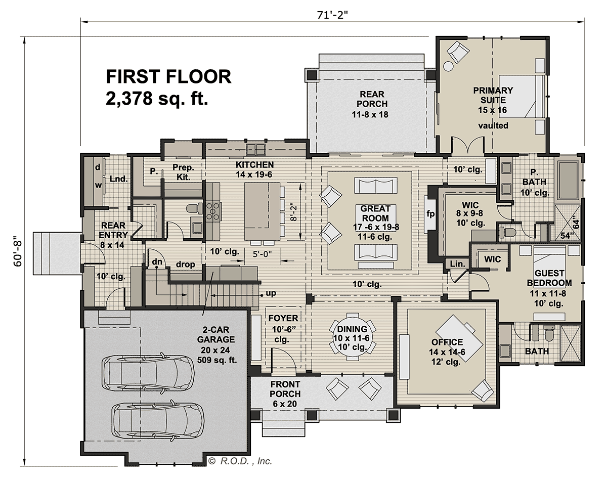 House Plan 41925 Level One