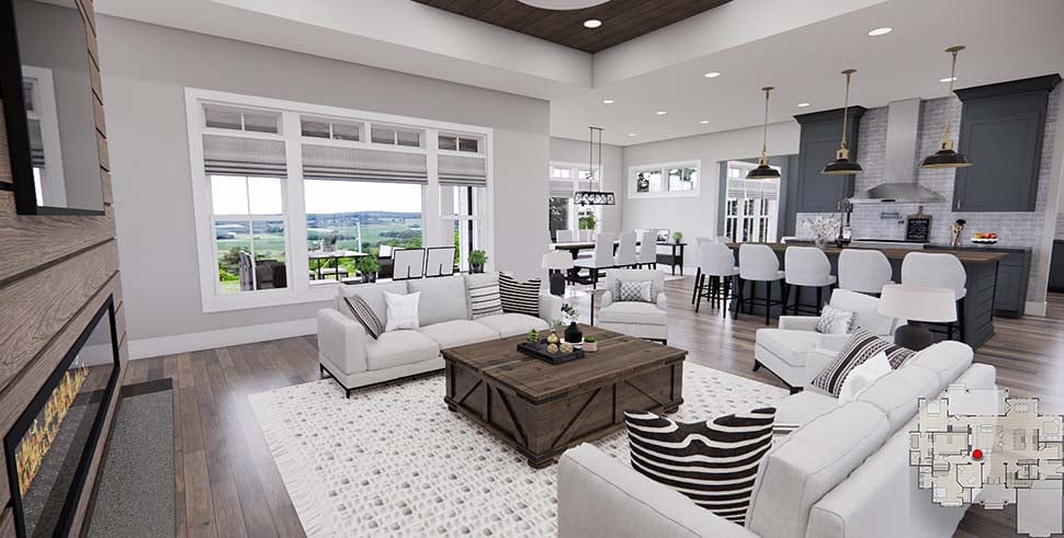 Farmhouse Plan with 3415 Sq. Ft., 4 Bedrooms, 3 Bathrooms, 2 Car Garage Picture 12