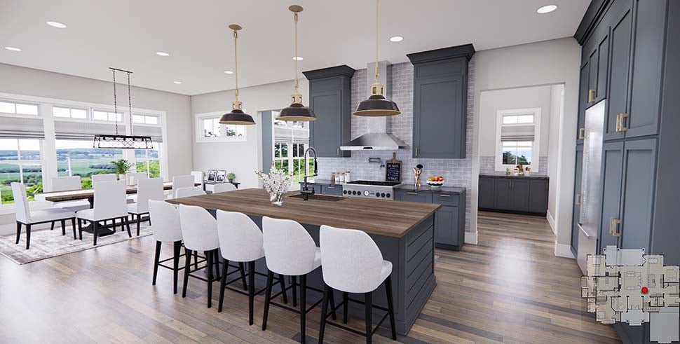 Farmhouse Plan with 3415 Sq. Ft., 4 Bedrooms, 3 Bathrooms, 2 Car Garage Picture 13