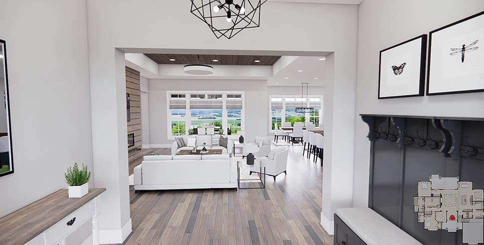 Farmhouse Plan with 3415 Sq. Ft., 4 Bedrooms, 3 Bathrooms, 2 Car Garage Picture 8