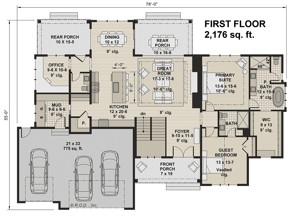 House Plan 41940 Level One