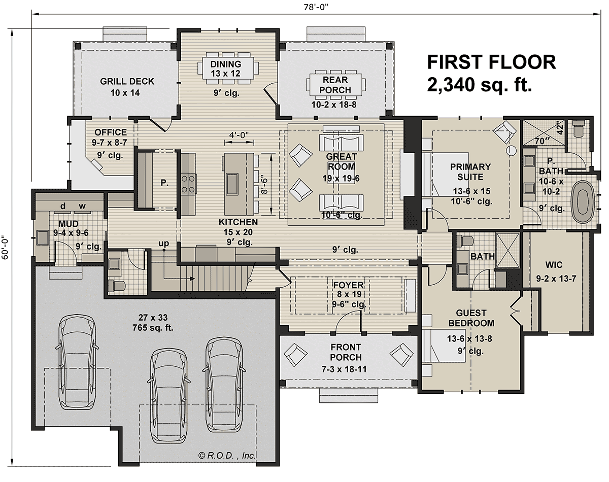 House Plan 41941 Level One