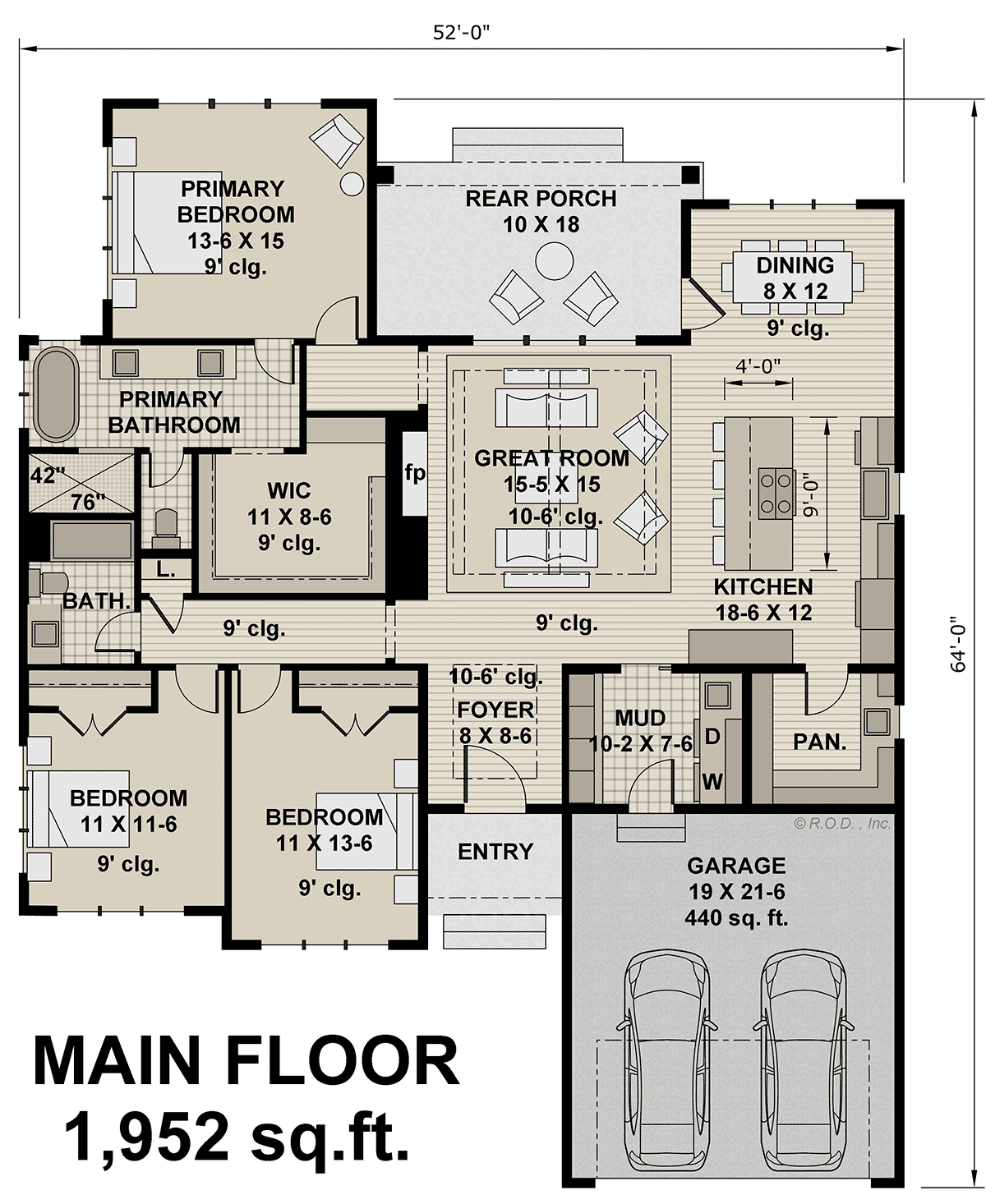 House Plan 41942 Level One