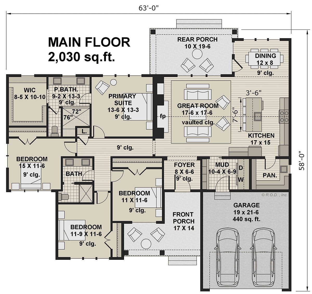 House Plan 41943 Level One