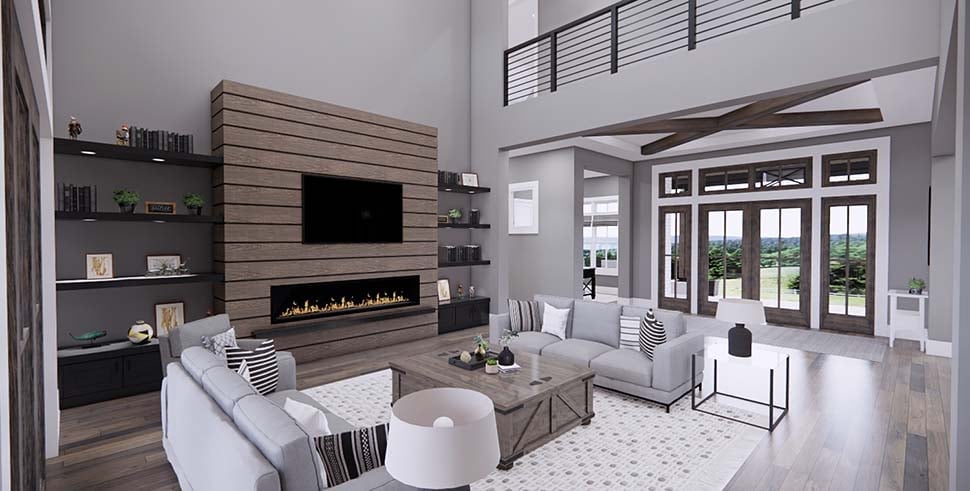Contemporary, Country, Farmhouse Plan with 3482 Sq. Ft., 4 Bedrooms, 4 Bathrooms, 3 Car Garage Picture 16