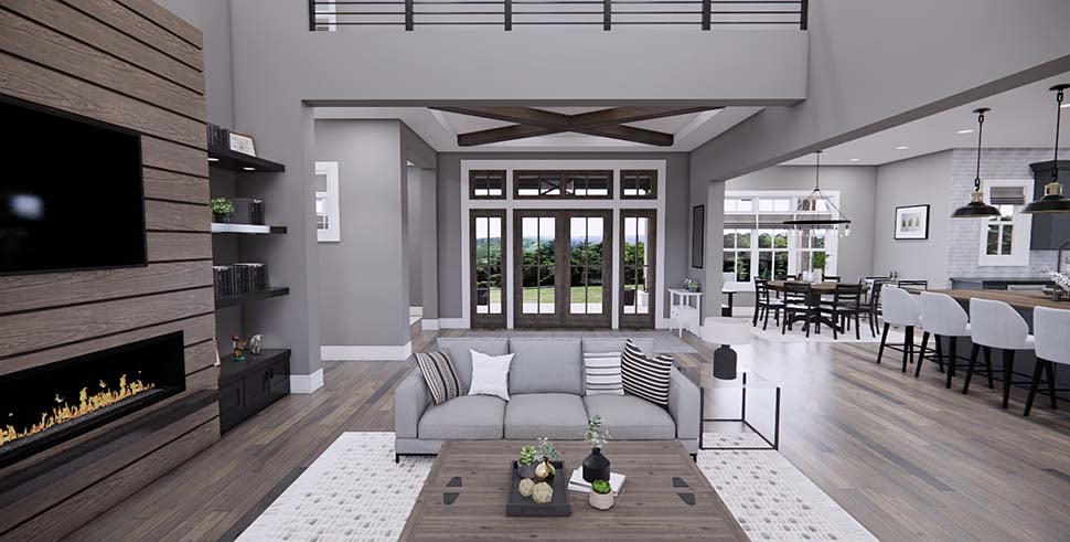 Contemporary, Country, Farmhouse Plan with 3482 Sq. Ft., 4 Bedrooms, 4 Bathrooms, 3 Car Garage Picture 18