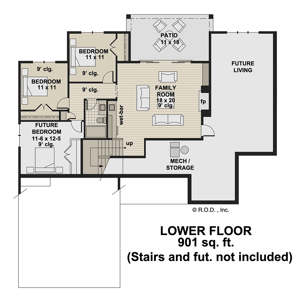 House Plan 41956 Lower Level