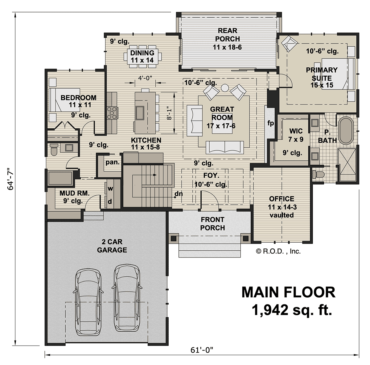 House Plan 41956 Level One
