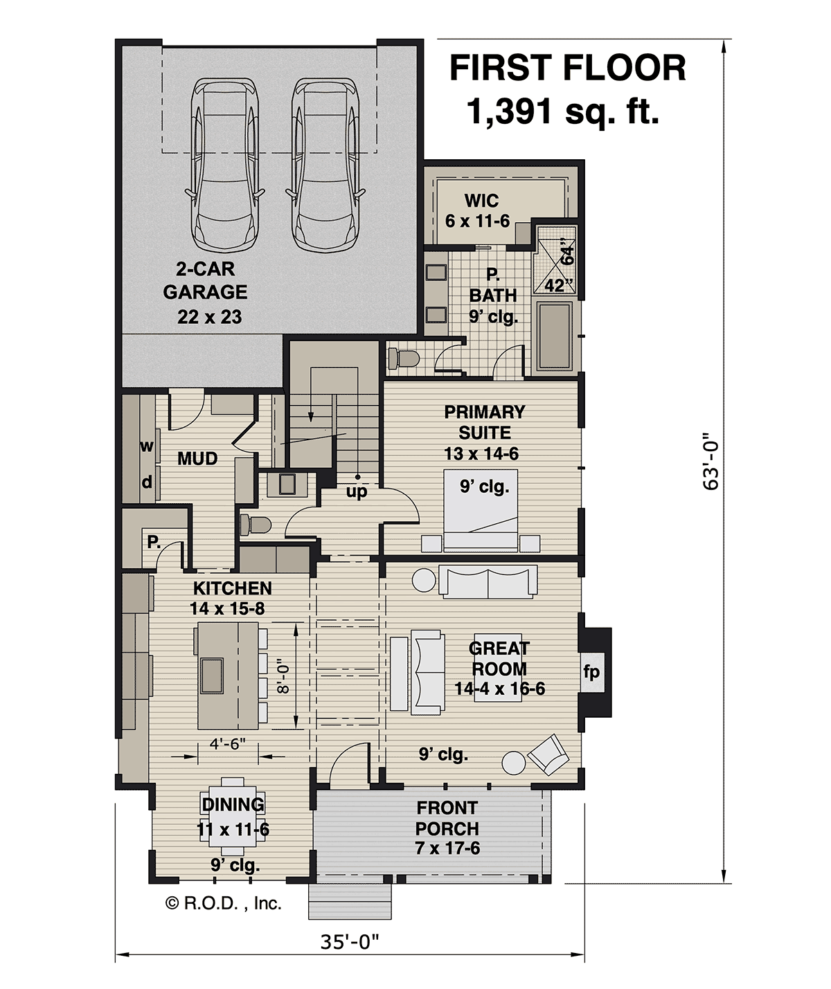 House Plan 41960 Level One
