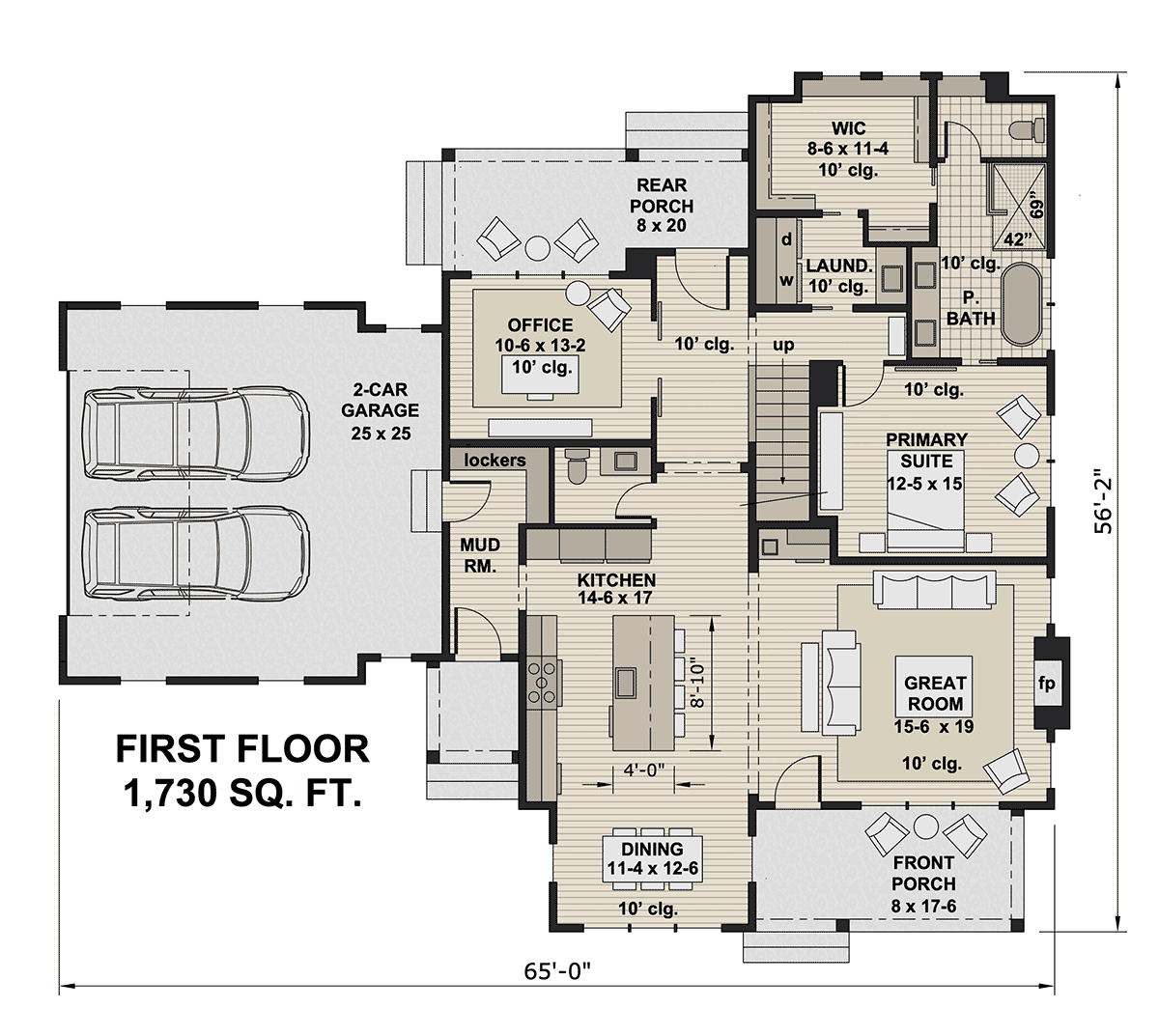 House Plan 41974 Level One