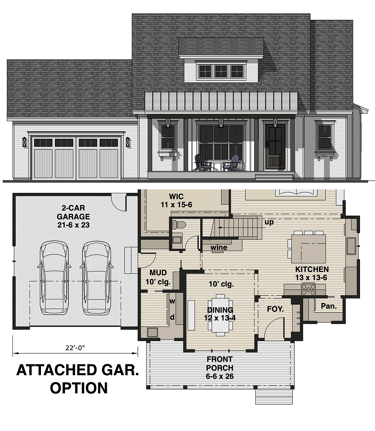 House Plan 41981 Alternate Level One