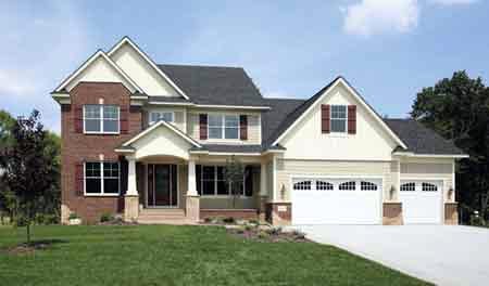 Colonial, European, Traditional Plan with 3931 Sq. Ft., 4 Bedrooms, 3 Bathrooms, 3 Car Garage Elevation