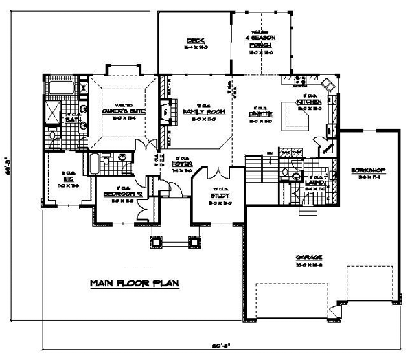 Plan 42085 | Traditional Style with 2 Bed, 3 Bath, 3 Car Garage