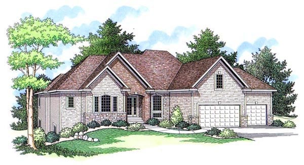 European, Ranch, Traditional Plan with 2210 Sq. Ft., 1 Bedrooms, 2 Bathrooms, 3 Car Garage Picture 12