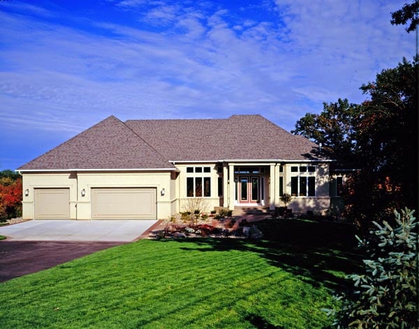 Traditional Plan with 2794 Sq. Ft., 2 Bedrooms, 3 Bathrooms, 3 Car Garage Elevation