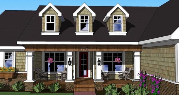 Traditional Plan with 1897 Sq. Ft., 3 Bedrooms, 3 Bathrooms, 2 Car Garage Picture 3