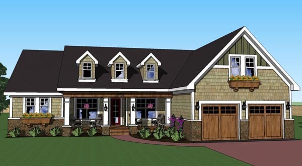 Traditional Plan with 1897 Sq. Ft., 3 Bedrooms, 3 Bathrooms, 2 Car Garage Picture 4