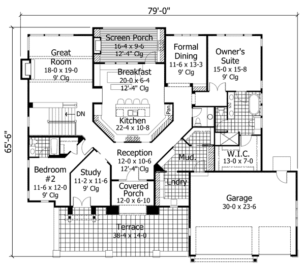 House Plan 42645 Level One
