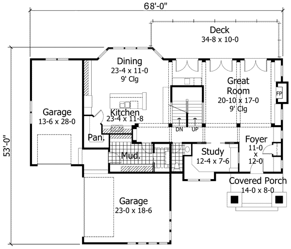House Plan 42647 Level One