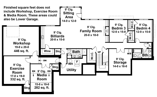 House Plan 42648 Lower Level